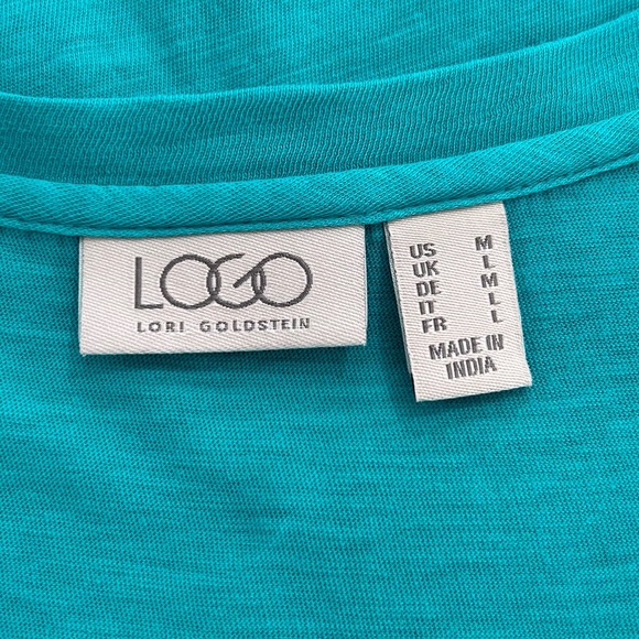 LOGO by Lori Goldstein Embroidered Top with Eyelet Hem - Picture 9 of 12